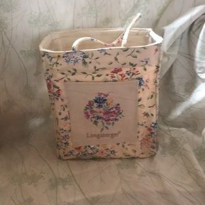 Floral Longaberger tote bag with protector